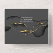 Schwarz-Gold-Tinte für Hochzeitsfeiern All In One Einladung (Rückseite)