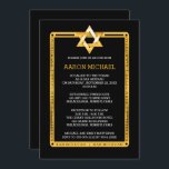 Schwarz | Gold Tone Star von David Bar Mitzvah Einladung<br><div class="desc">Einfache und elegante Schwarz-Gold-Ton Star von David Bar Mitzvah Feier Einladung. Originelles Design erstellt von Holiday Hearts Designs (alle Rechte vorbehalten). Wenn Sie Hilfe bei der Personalisierung dieses Designs für Ihre Veranstaltung benötigen,  schicken Sie uns bitte eine E-Mail an info@holidayheartsdesigns.com und wir helfen Ihnen gerne weiter.</div>
