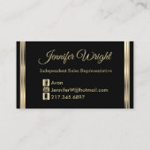 Schwarz-Gold-Tropfen Visitenkarte (Rückseite)