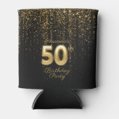 Schwarz-Gold-Typografie 50. Geburtstag Dosenkühler (Vorderseite)
