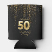 Schwarz-Gold-Typografie 50. Geburtstag Dosenkühler (Rückseite)