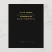 Schwarz-Gold-Überraschung - Einladung zum Geburtst Flyer (Hinten)