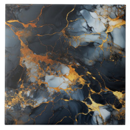 Schwarz-, Gold- und Eisweißmarmor Fliese