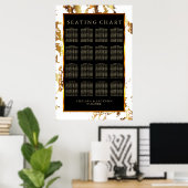 Schwarz, Gold und Weiß - 16 Sitzkarten Poster (Heimbüro)