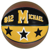 Schwarz, Gold und Weiß Basketball (Vorderseite)