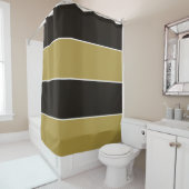 Schwarz, Gold und Weiß Streifen Duschvorhang (Beispiel)