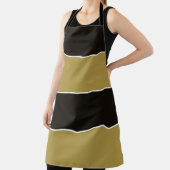 Schwarz, Gold und Weiß Streifen Schürze (InSitu)
