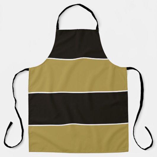 Schwarz, Gold und Weiß Streifen Schürze (Vorderseite)