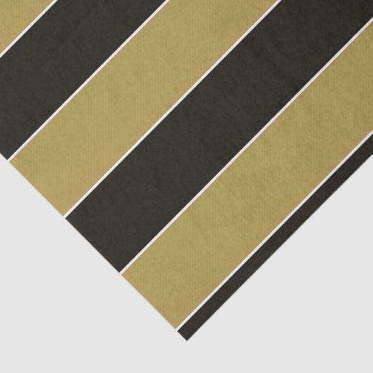 Schwarz, Gold und Weiß Streifen Seidenpapier (Detail)