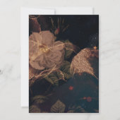 Schwarz-Gold-Vintag-Glam-Blumenhochzeit Einladung (Rückseite)