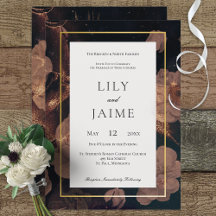 Schwarz-Gold-Vintag-Glam-Blumenhochzeit