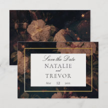 Schwarz/Gold Vintag Glam Floral Rett Date Card