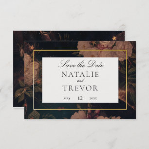 Schwarz/Gold Vintag Glam Floral Rett Date Card