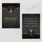 Schwarz/Gold Vintage Damaskus Visitenkarte (Vorne/Hinten)
