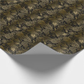 Schwarz/Gold Vintage Indien Ham Paisley Geschenkpapier (Ecke)
