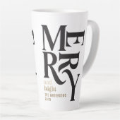 Schwarz & Gold Vintage Merry Chritsmas Gunst Gesch Milchtasse (Rechte Ecke)