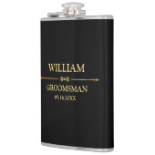 Schwarz-Gold-Vinyl ummantelt Flachmann (Links)