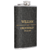 Schwarz-Gold-Vinyl-Wrapped Flask Flachmann (Rechts)