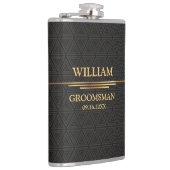 Schwarz-Gold-Vinyl-Wrapped Flask Flachmann (Rechts)