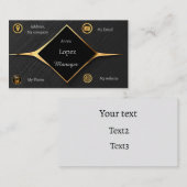 Schwarz-Gold-Visitenkarte Visitenkarte (Vorne/Hinten)