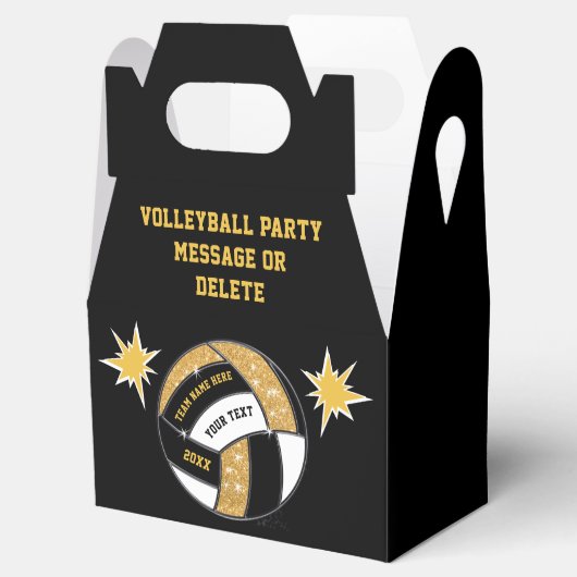 Schwarz-Gold-Volleyball-Gastgeschenke-Box Geschenkschachtel (Geöffnet)