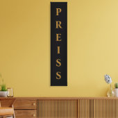 Schwarz/Gold Vor/Familie/Nachname Leinwanddruck (Insitu (Wohnzimmer))