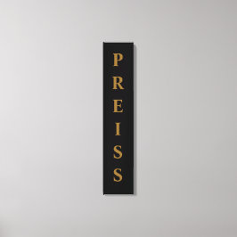 Schwarz/Gold Vor/Familie/Nachname Leinwanddruck