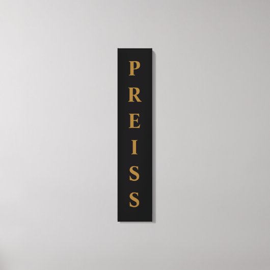 Schwarz/Gold Vor/Familie/Nachname Leinwanddruck (Vorderseite)