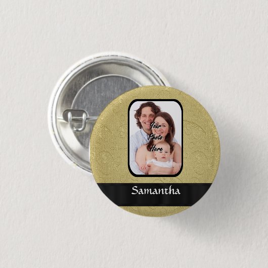 Schwarz-Gold-Vorlage Button (Vorne & Hinten)