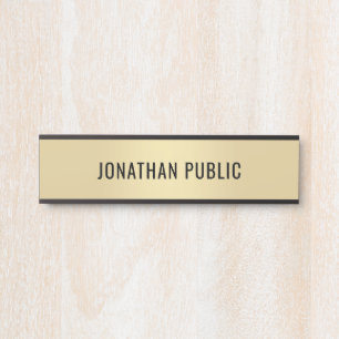 Schwarz-Gold-Vorlage Elegante Moderne Zuhause Türschild