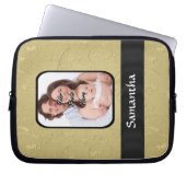 Schwarz-Gold-Vorlage Laptopschutzhülle (Vorderseite)