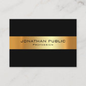 Schwarz-Gold-Vorlage Modernes Personalisiert Visitenkarte (Vorderseite)