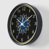 Schwarz-Gold-Wall-Uhr mit Blue Mandala Uhr (Winkel)