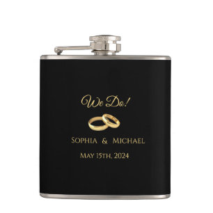 Schwarz-Gold-We-Do-Vinyl-Wrapped Flask Flachmann