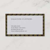 Schwarz | Gold Weave Visitenkarte (Rückseite)