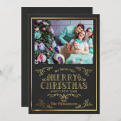 Schwarz-Gold Weihnachten Weihnachten Weihnachts-Fo (Vorne/Hinten)