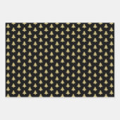 Schwarz/Gold-Weihnachtsbaum Ikonisches Muster Geschenkpapier Set (Vorderseite 3)