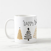 Schwarz-Gold-Weihnachtsbaum Personalisiert Kaffeetasse (Links)