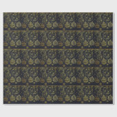 Schwarz-Gold Weihnachtsgeschenk Geschenkpapier (Flach)