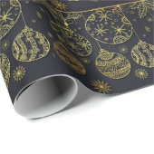 Schwarz-Gold Weihnachtsgeschenk Geschenkpapier (Rolleneckpunkt)