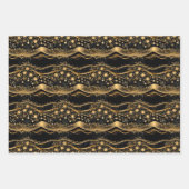 Schwarz & Gold Weihnachtsgeschmack Geschenkpapier Set (Vorderseite 3)