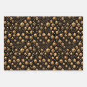 Schwarz & Gold Weihnachtsgeschmack Geschenkpapier Set (Vorderseite)