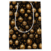 Schwarz & Gold Weihnachtsgeschmack Mittlere Geschenktüte (Vorderseite)