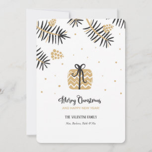 Schwarz-Gold Weihnachtskarte Feiertagskarte