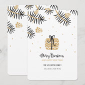 Schwarz-Gold Weihnachtskarte Feiertagskarte (Vorne/Hinten)