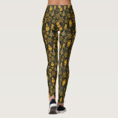 Schwarz-Gold-Weihnachtsmuster Leggings (Rückseite)