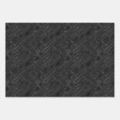 Schwarz-Gold-Weiß-Muster des Computermusters auf d Geschenkpapier Set (Vorderseite)