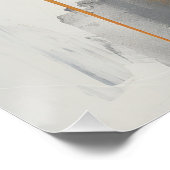 Schwarz, Gold, Weiß und Grau, ölähnlich abstrakt Poster (Ecke)