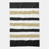 Schwarz/Gold/Weißbuch Streifen Geschirrtuch (Vertikal)
