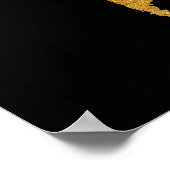 Schwarz-Gold-Weltkarte Poster (Ecke)